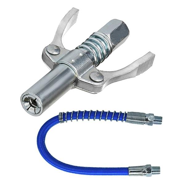 高圧グリスガン用クイックリリースカプラーセット 六爪ロック式＋30cm