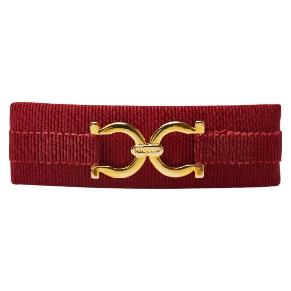 サルヴァトーレフェラガモ ガンチーニ バレッタ レッド ゴールド