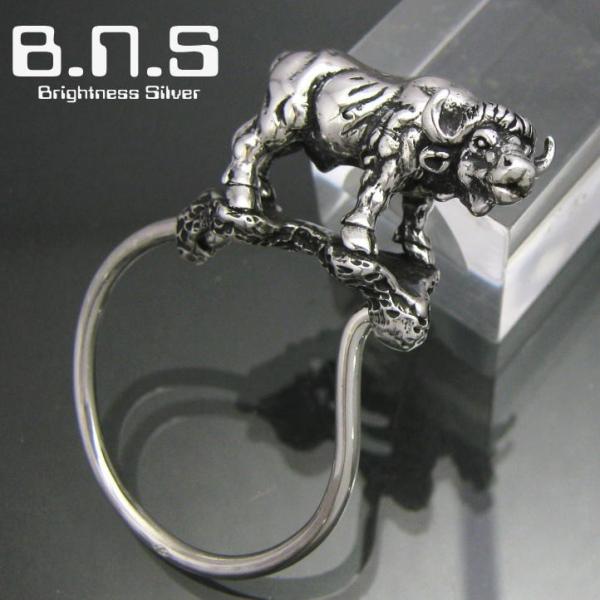 銀の水牛 バッファローキーリング シルバー925 SV925(キーホルダー