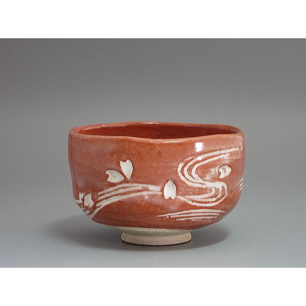 桜花流水図 赤楽茶碗 井上春峰造 : 茶道具商 越中屋 - 通販 - Yahoo