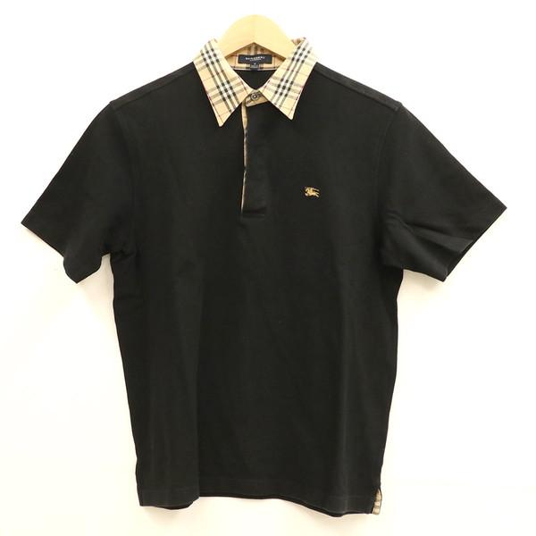 バーバリーロンドン BURBERRY LONDON 半袖ポロシャツ ブラック ノバ