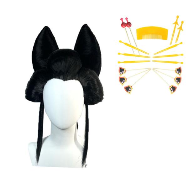 鬼滅の刃 堕姫（だき）蕨姫花魁 上弦の陸 ウィッグ 頭飾り かんざし