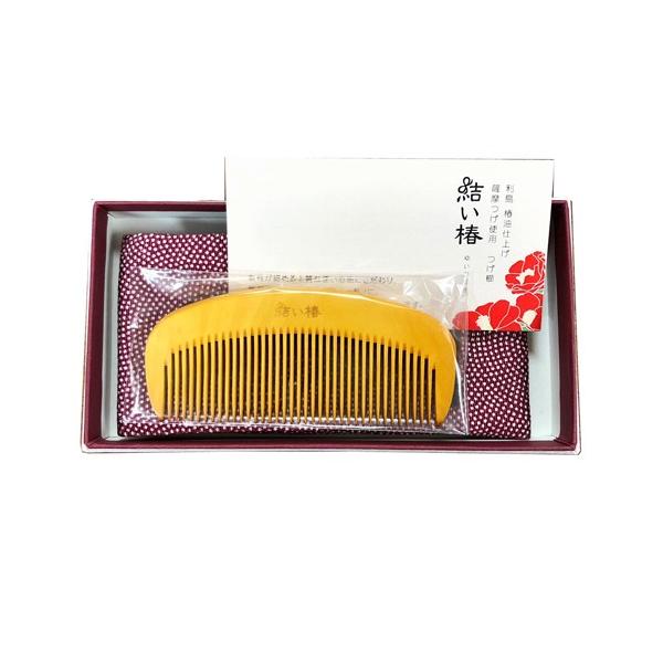 メール便対応] 結い椿 薩摩つげ櫛 3寸 本つげ櫛 660-612（利島/椿油