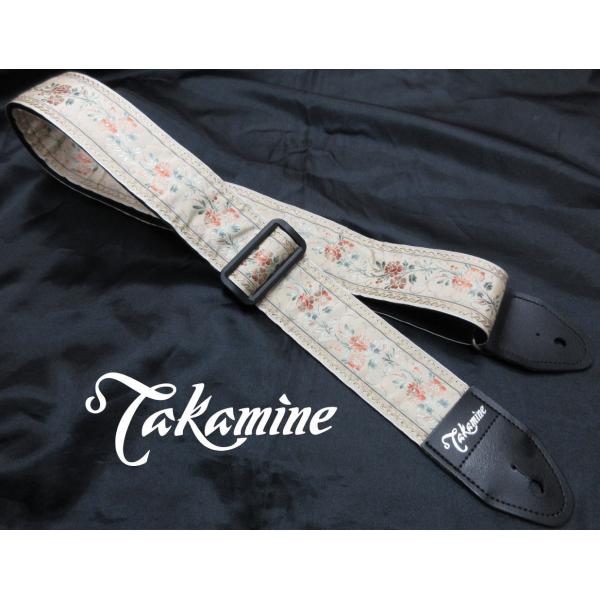 Takamine Takamine TGS-6/WH タカミネ ギター・ストラップ 白 花柄