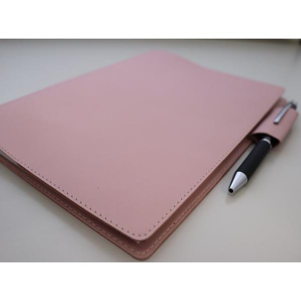 本革○ホースレザー○A5○ピンク○桜○レザーカバー○ノートカバー