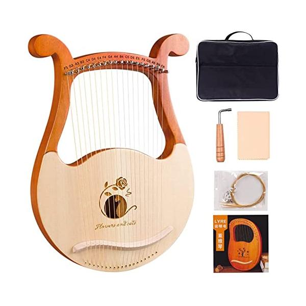 新番19弦】ライアー ハープセット 木製 ハープ ライアー マホガニー