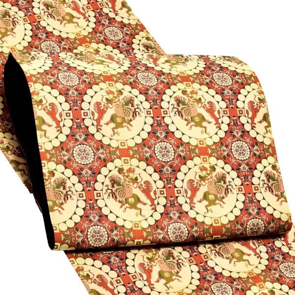 Prices down2）洒落袋帯「獅子狩文錦」龍村美術織物謹製 西陣織証紙