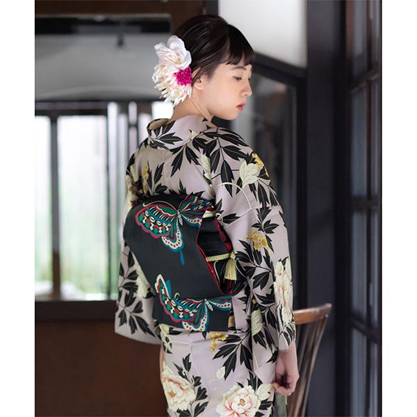 KIMONOMACHI 帯 京袋帯 単品 数量限定 オリジナル 「黒地 蝶