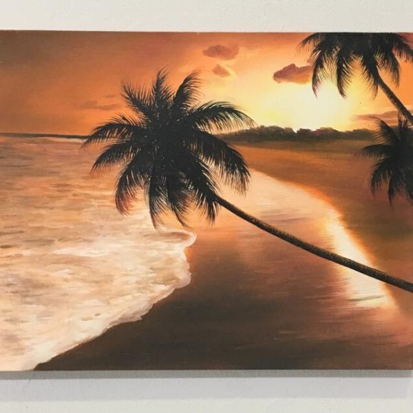 絵画バリ島ヤシの木と海 No.0507 絵画バリ島ヤシの木と海 No.0507 絵画