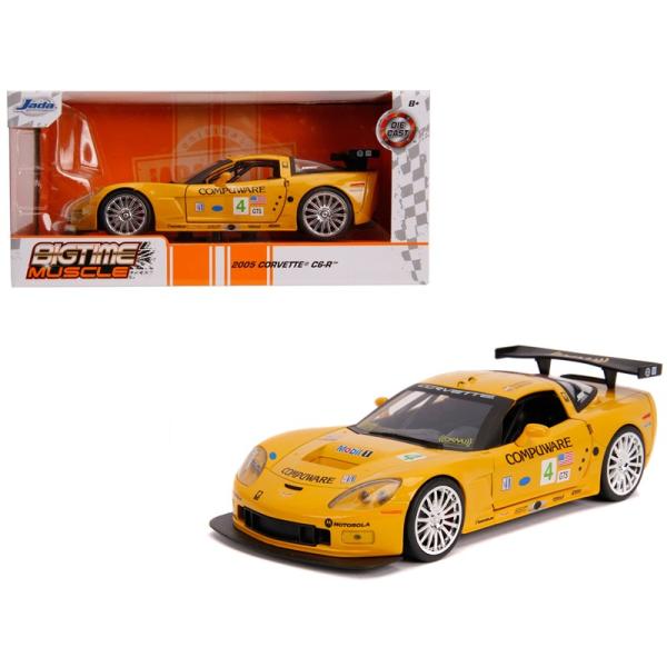 ミニカー 1/24 JadaTOYS 2005 シボレー・コルベット C6R 黄色 予約商品