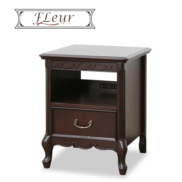 東海家具工業 ナイトテーブル サイドテーブル 2口 コンセント付