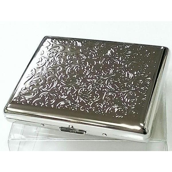 シガレットケース ロング レディース 20本 シルバーアラベスク タバコ