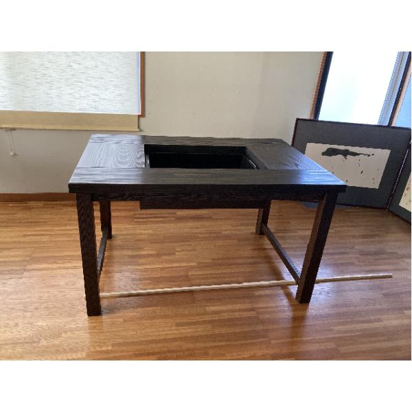 灰 五徳セット】ダイニング囲炉裏テーブル 3点セット 1200X800X700mm