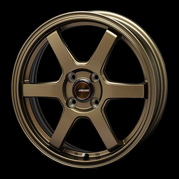 TRYALPHA J-TECH S-6 15インチ 5.5J +43 4-100 ブロンズ 4本で送料無料