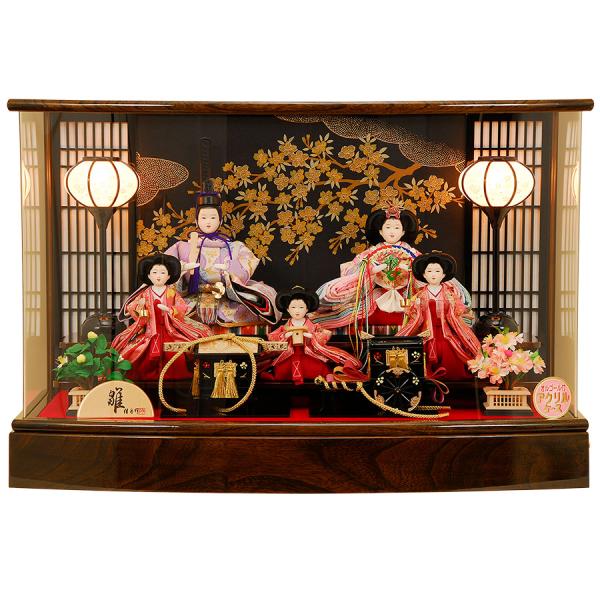 雛人形 ひな人形 K103 コンパクト オルゴール付き 三人官女付き 人形の