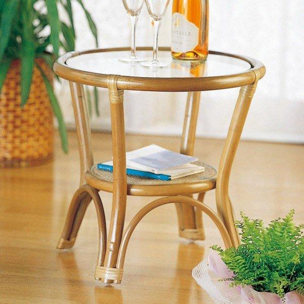 so様リクエスト品】籐 ラタン 丸テーブル ガラス天板 昭和 レトロ 80