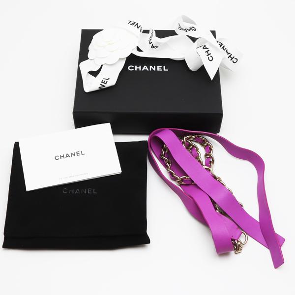 CHANEL（シャネル） 新品 リボンベルト ココマーク ピンク カーフ