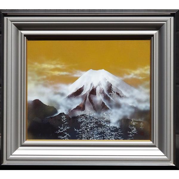 真作】 浜田泰介 絵画 ≪ 神々の座 ≫ ○ 富士山 巨匠 油彩画 8号