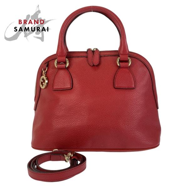 GUCCI（グッチ） インターロッキング レッド ゴールド金具 レザー