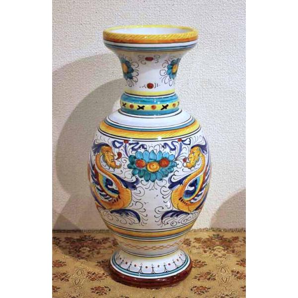イタリア製 輸入雑貨 花瓶 マヨルカ焼き デルータ Deruta ドラゴン