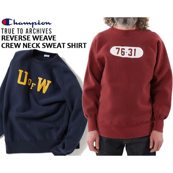 REVERSE WEAVE Champion TRUE TO ARCHIVES CREW NECK SWEAT c3-y020