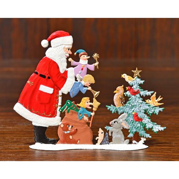 ドイツ錫(すず)飾り・サンタクロース 動物 小鳥 パペット ツリー