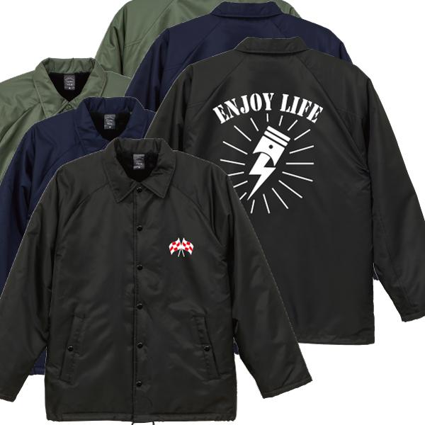 ENJOY LIFE ピストン ボア付き コーチジャケット チェッカーフラッグ