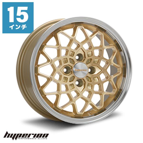 MLJ ハイペリオン CALMA カルマ 15インチ 7.0J 48 4-100 ゴールド/リム