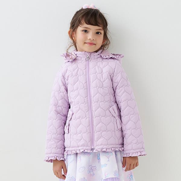 mezzo piano メゾピアノ(mezzo piano)ハートキルト ジップパーカ