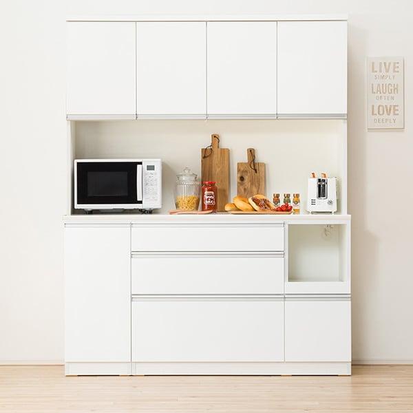 ニトリ（NITORI） 幅150cm 食器棚(レジューム 150TF-H WH/150QL-R WH