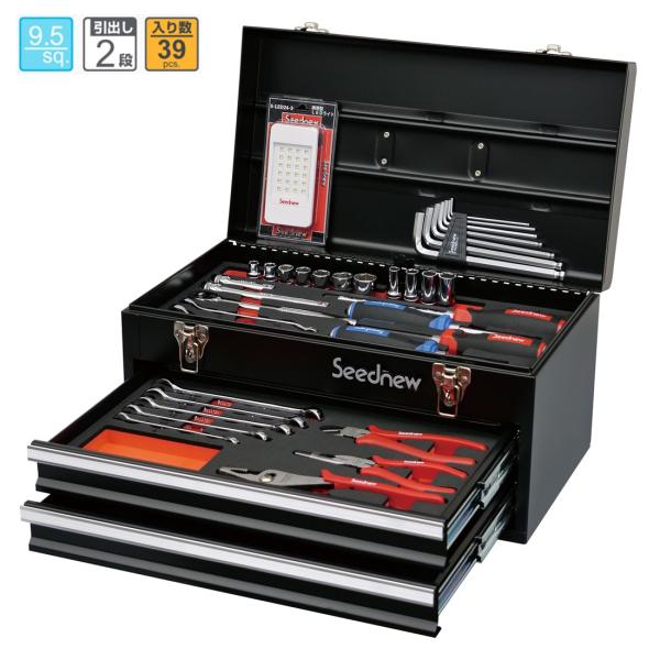 Seednew S-39313BL 39PC 9.5角工具セット 黒 新品 : CarParts SORA