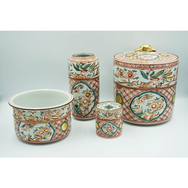 茶道具 皆具 台子皆具 呉須赤絵 高野昭阿弥 桐箱 : 新古茶道具 さかい