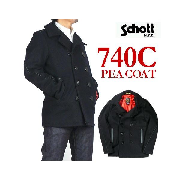 Schott N.Y.C（ショット） Schott PEACOAT LEATHER PIPING ピーコート