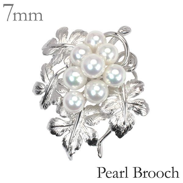 パール ブローチ 真珠 フォーマル 植物モチーフ あこや真珠 レディース