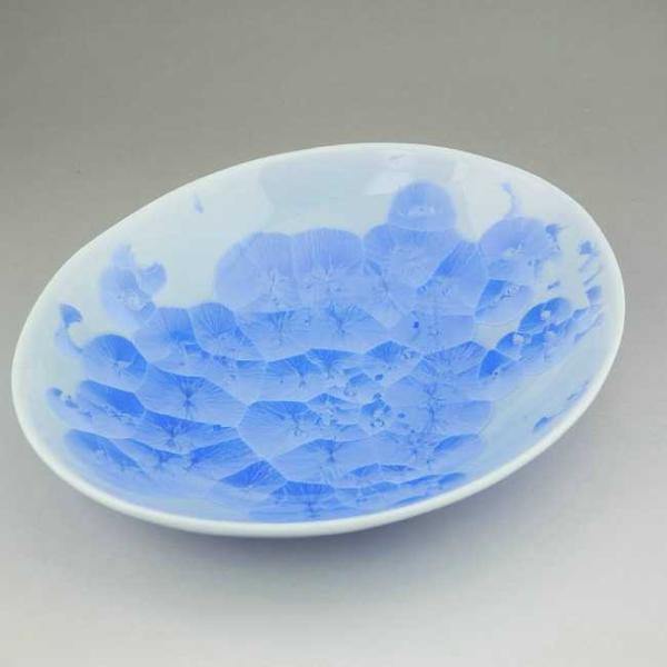京焼 清水焼 花結晶楕円鉢 青 陶あん 中 : 松韻堂 Yahoo!店 - 通販
