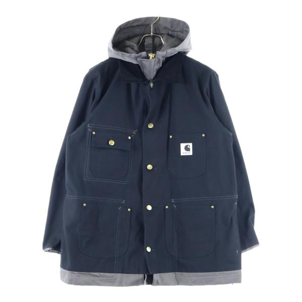 sacai×Carhartt ブルー モッズコート サイズ2 sacai×Carhartt ブルー