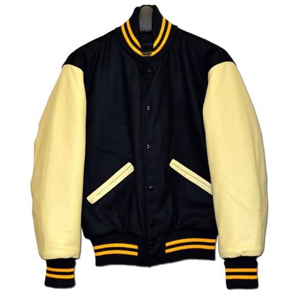 DeLong（デロング） ネイビー/ナチュラル 無地 スタジャン : stajum