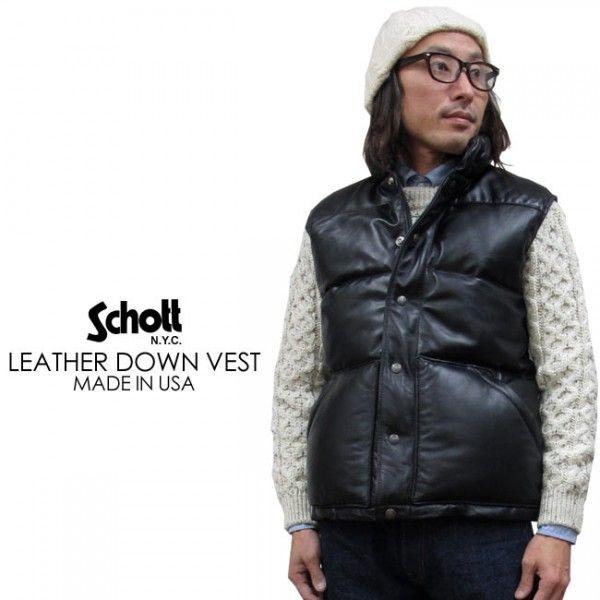 Schott N.Y.C（ショット） SCHOTT 204D レザーダウン ベスト(米国製