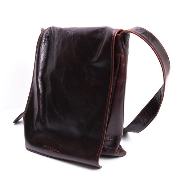 マサキマツシマMASAKI MATSUSHIMA レザーショルダーバッグ 焦げ茶