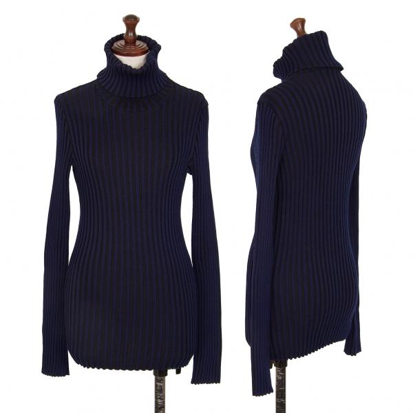 ISSEY MIYAKE（イッセイミヤケ） バイカラーリブタートルネックニット
