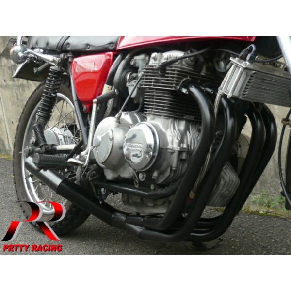 プリティー HONDA 旧CB400F ショート管 70π マフラー 黒 398/408
