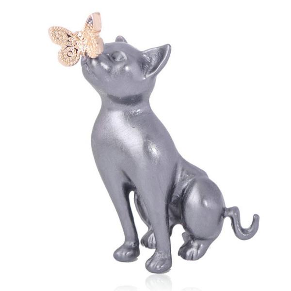 アナスイ 黒猫と蝶々 ブローチ ベンガル 猫 ネコ ねこ アナスイ 黒猫と