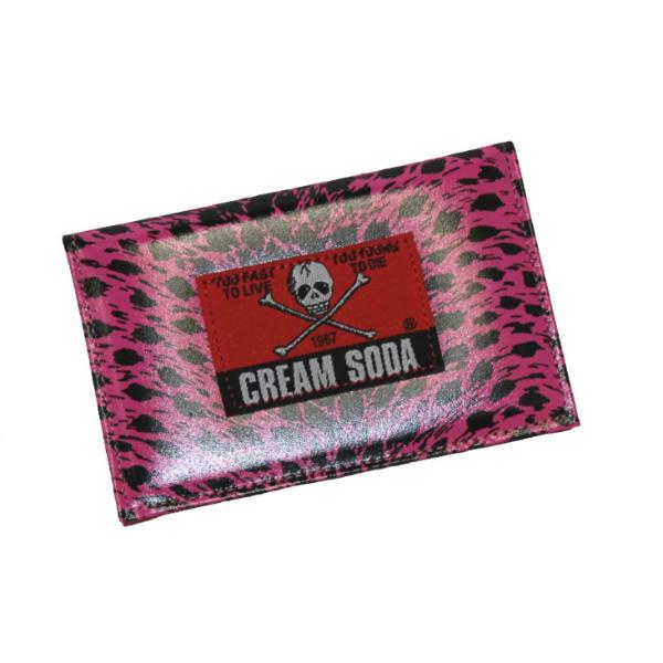 クリームソーダ（CREAM SODA） CS パスケースヒョウ柄NEON PINK CREAM