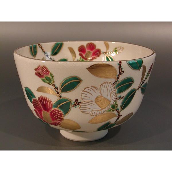 茶道具 抹茶茶碗 色絵 椿画、京都 相模竜泉作、桐共箱 新品。 : 佐藤