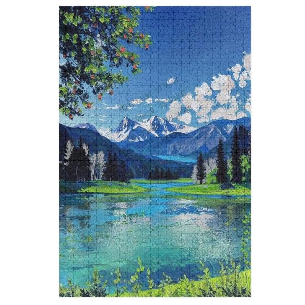 自然パズル 大人用 パズル 1000ピース 風景 丘 湖 油絵 ジグソーパズル