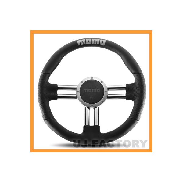 正規品 MOMO ステアリング V6 ブラックレザー 35φ (348mm) アメリカン