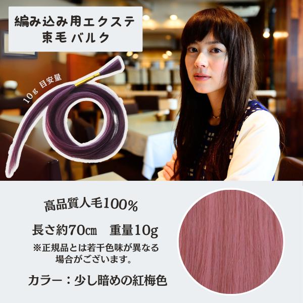 SALE】編み込み用エクステ 束毛 バルク 約70cm 1束10g カラーエクステ