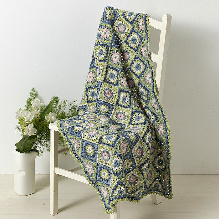 ブランケット＜睡蓮＞（編み物 材料セット） | リバティ 生地、編み物
