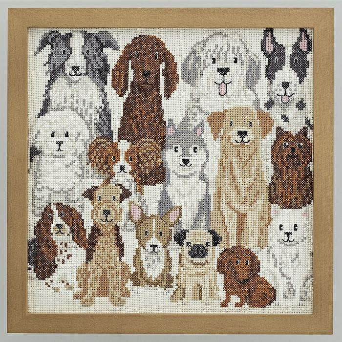 クロスステッチフレーム＜Dog！Dog！Dog！＞ | リバティ 生地、編み物