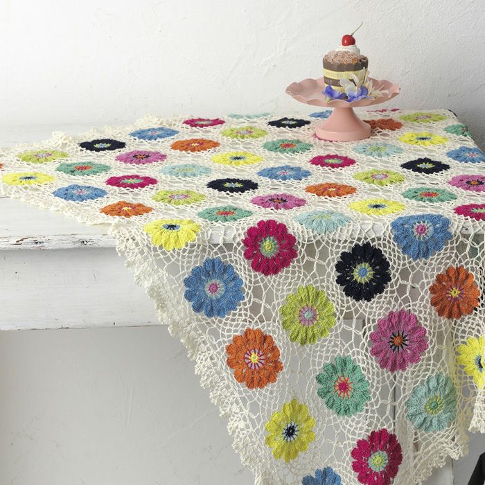 キュートフローラルブランケット＜レトロ＞（編み物 材料セット